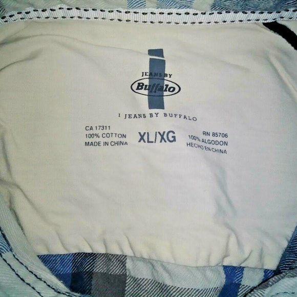 I Jeans by Buffalo Flannel Mens Button Front Shirt - Picture 2 of 8